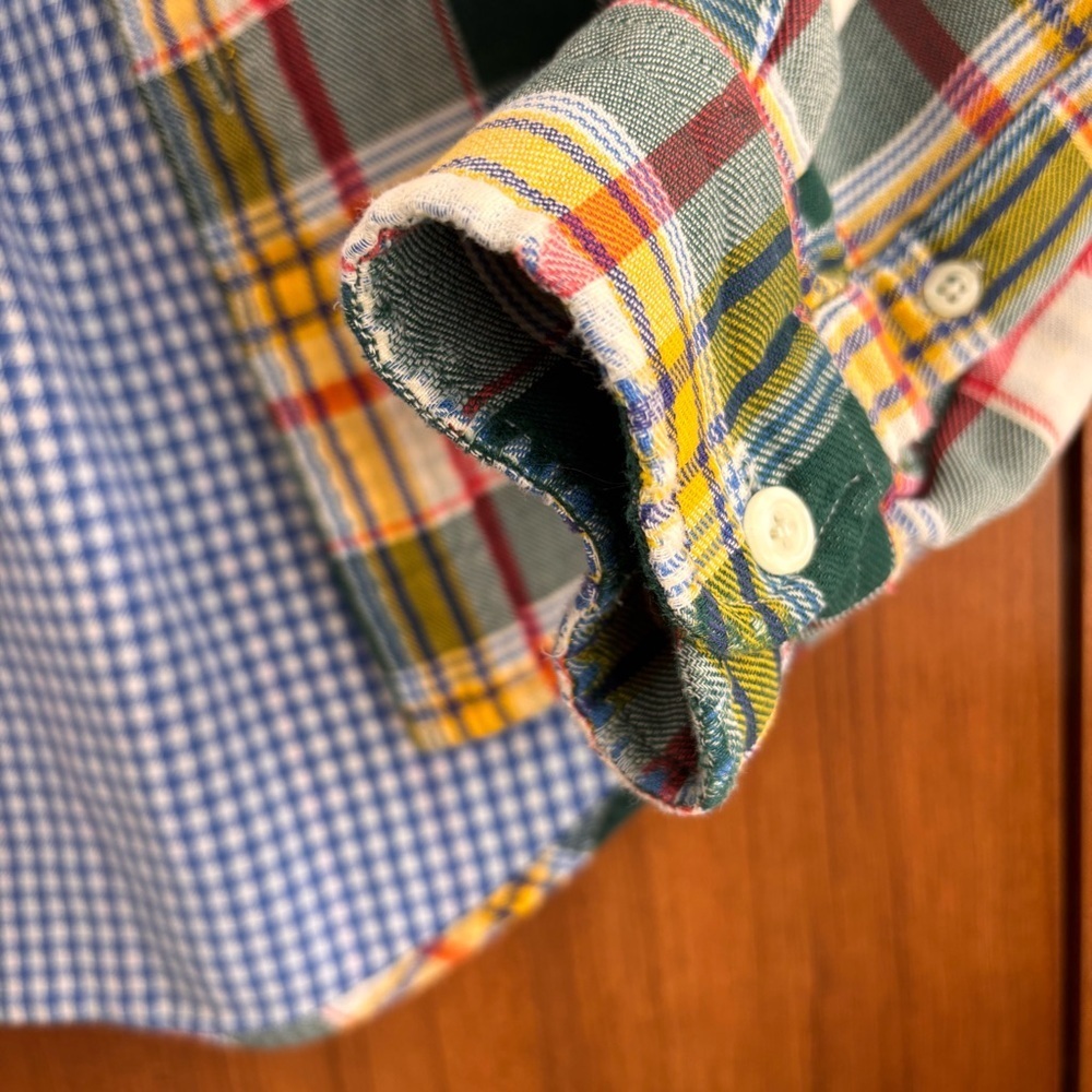 Vintage Yves Saint Laurent Pour Homme Plaid Button Down Shirt Size L 100% Cotton - Picture 9 of 16